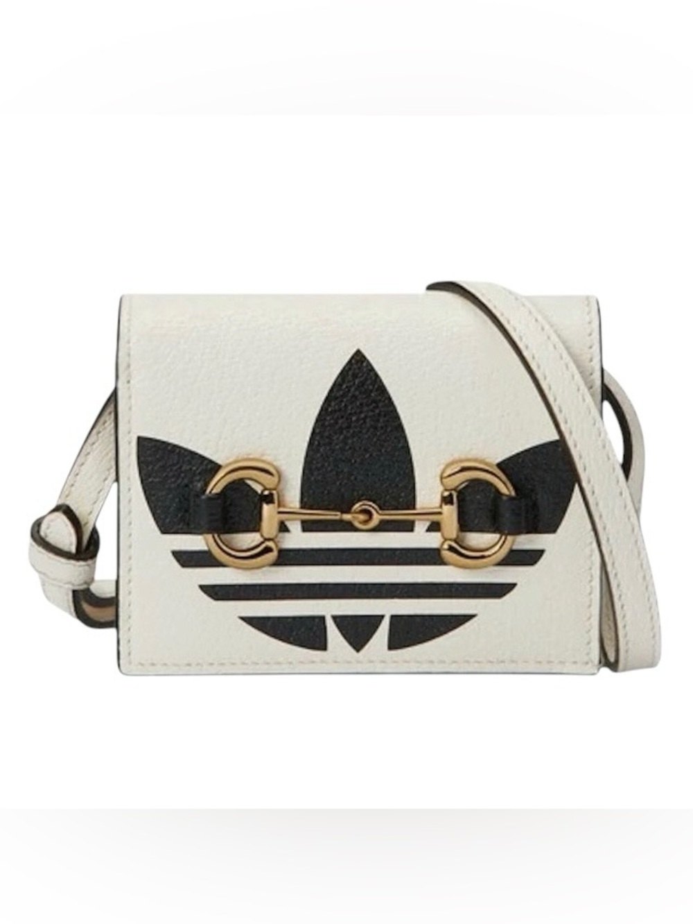Gucci x Adidas Horsebit Shoulder Wallet Leather Removable Strap Crossbody Bag